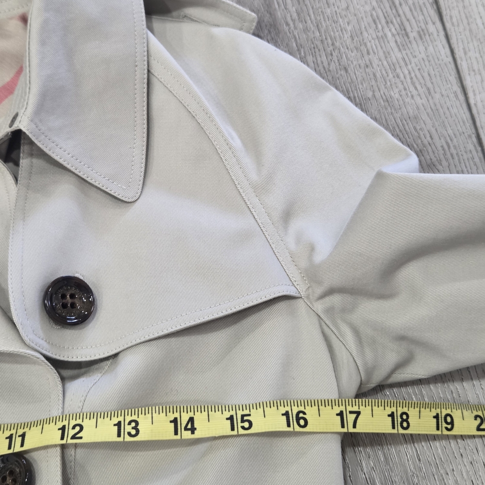 Burberry Light Gray Double-Breasted Trench Coat - Picture 10 of 17